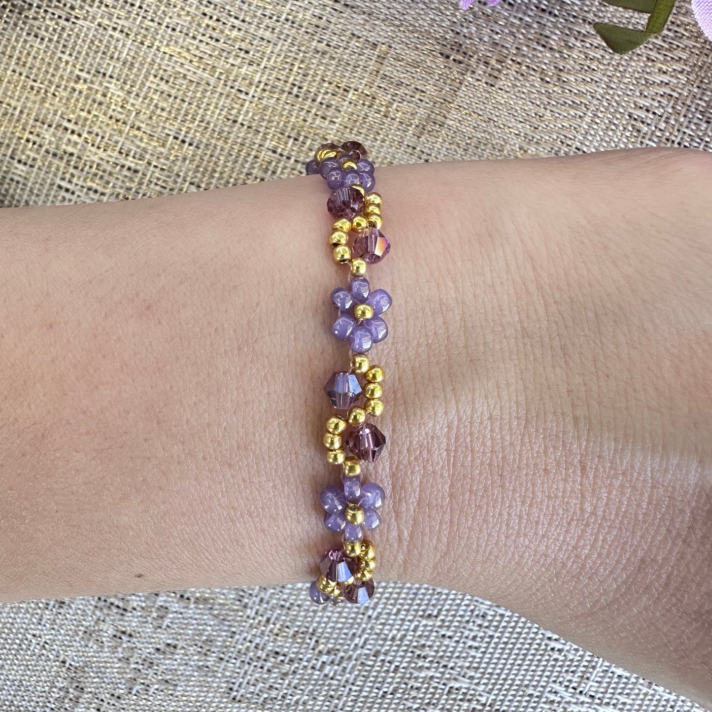 Purple Flower Bracelet