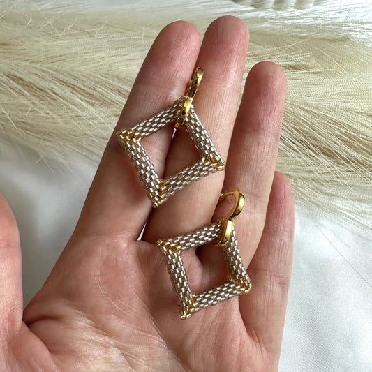 Handmade Square Hoops Earrings