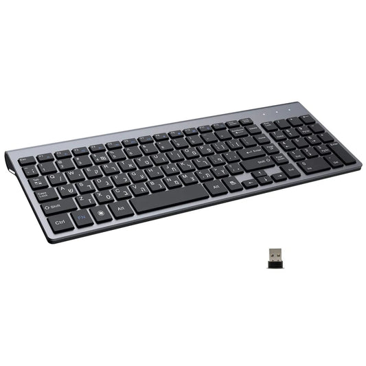 QWERTZ Layout Ultra Slim 101 Keys Wireless Keyboard