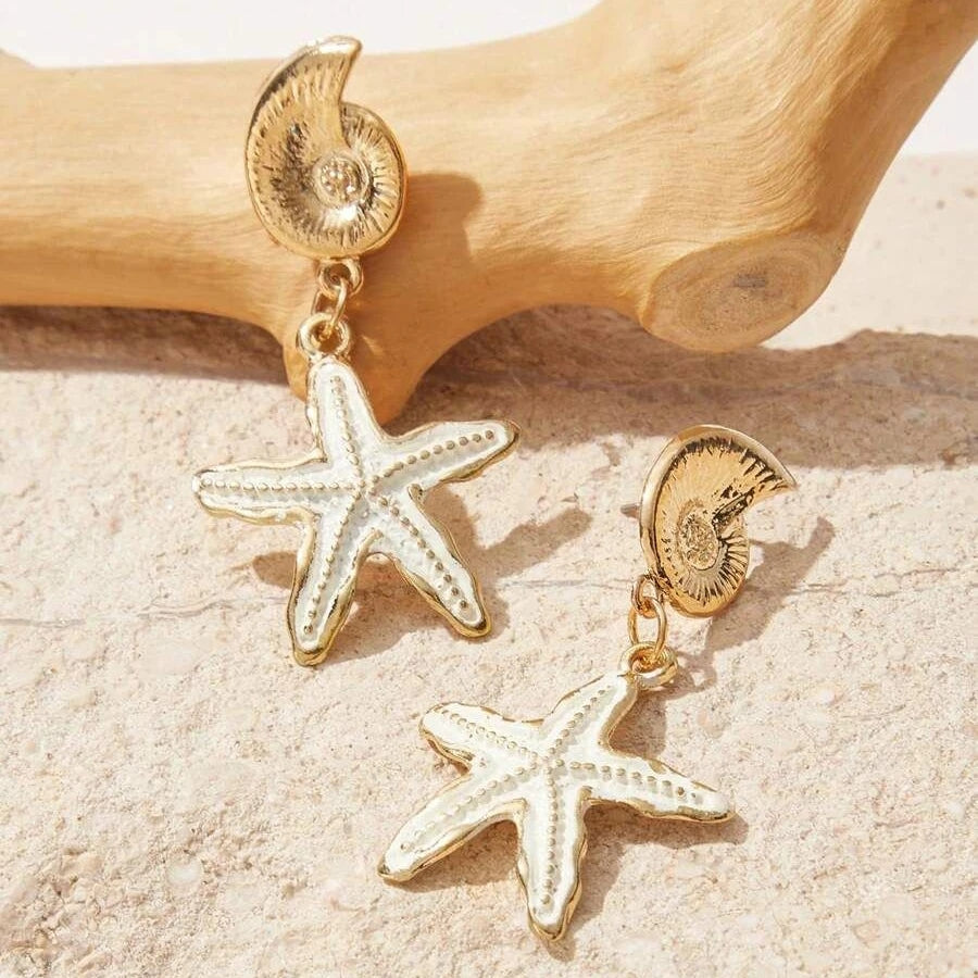 Starfish charms earrings