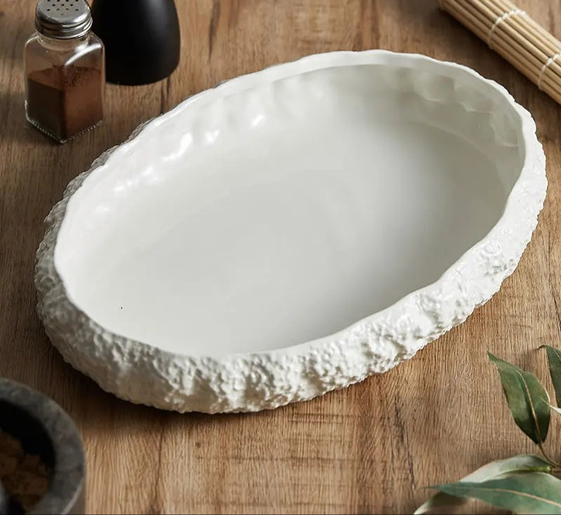 Rock Texture Ceramic Main Dish Plate