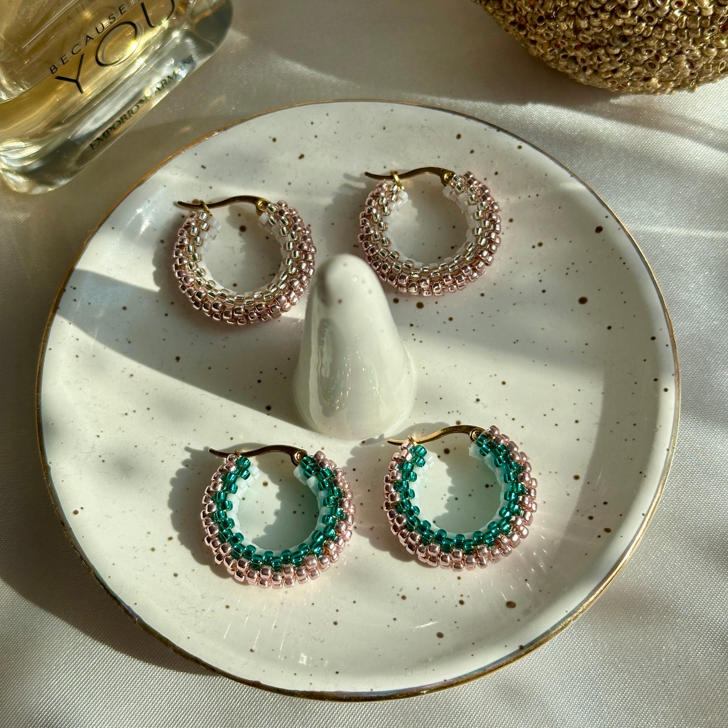 Handmade Beaded Hoops