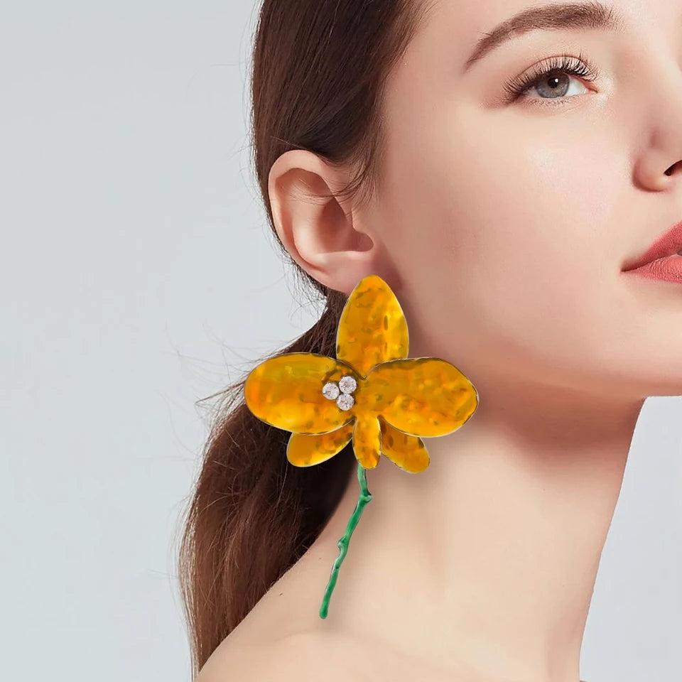 Orchid earrings