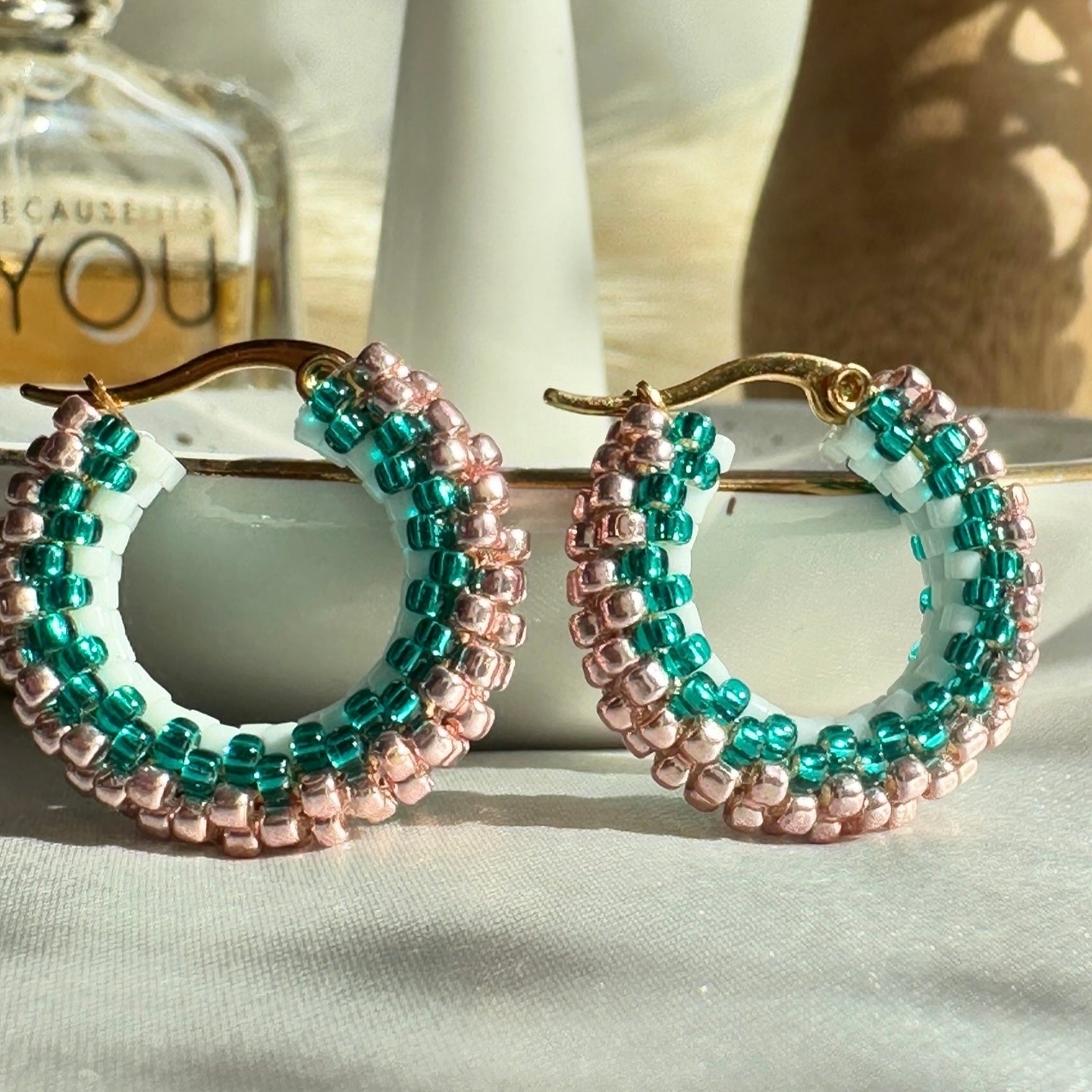 Handmade Beaded Hoops