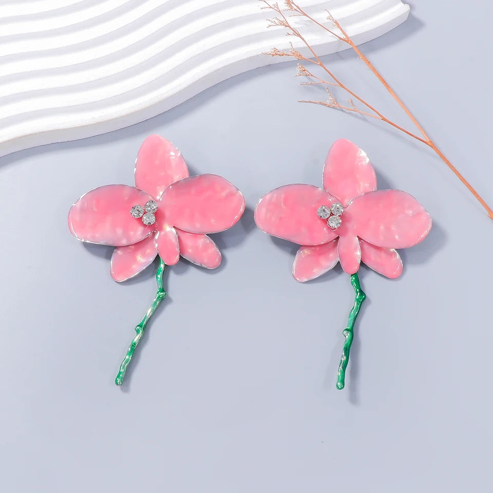 Orchid earrings