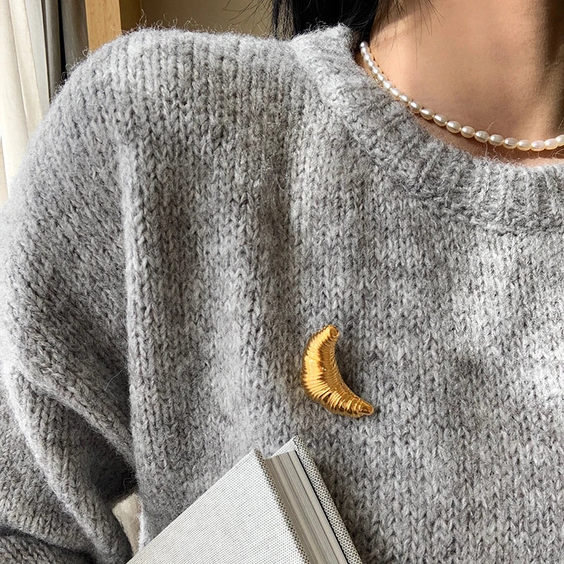 Croissant Brooch