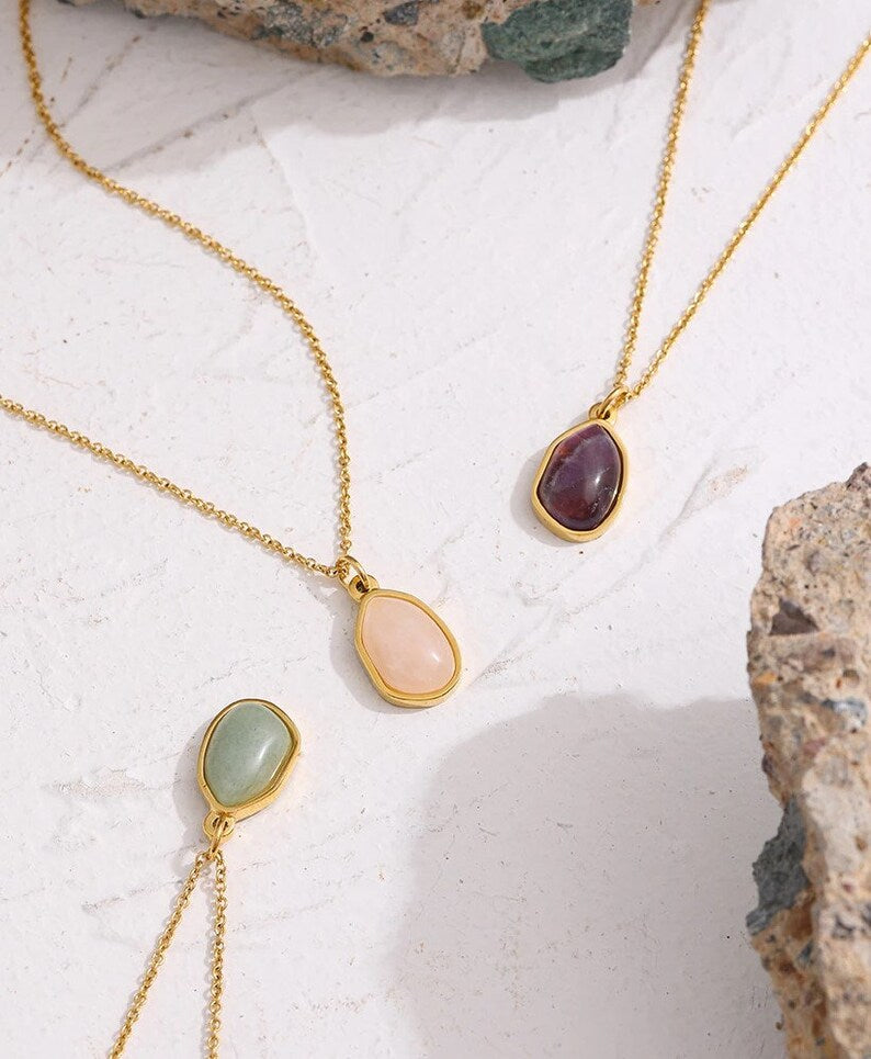 Natural Stone Pendant Necklace