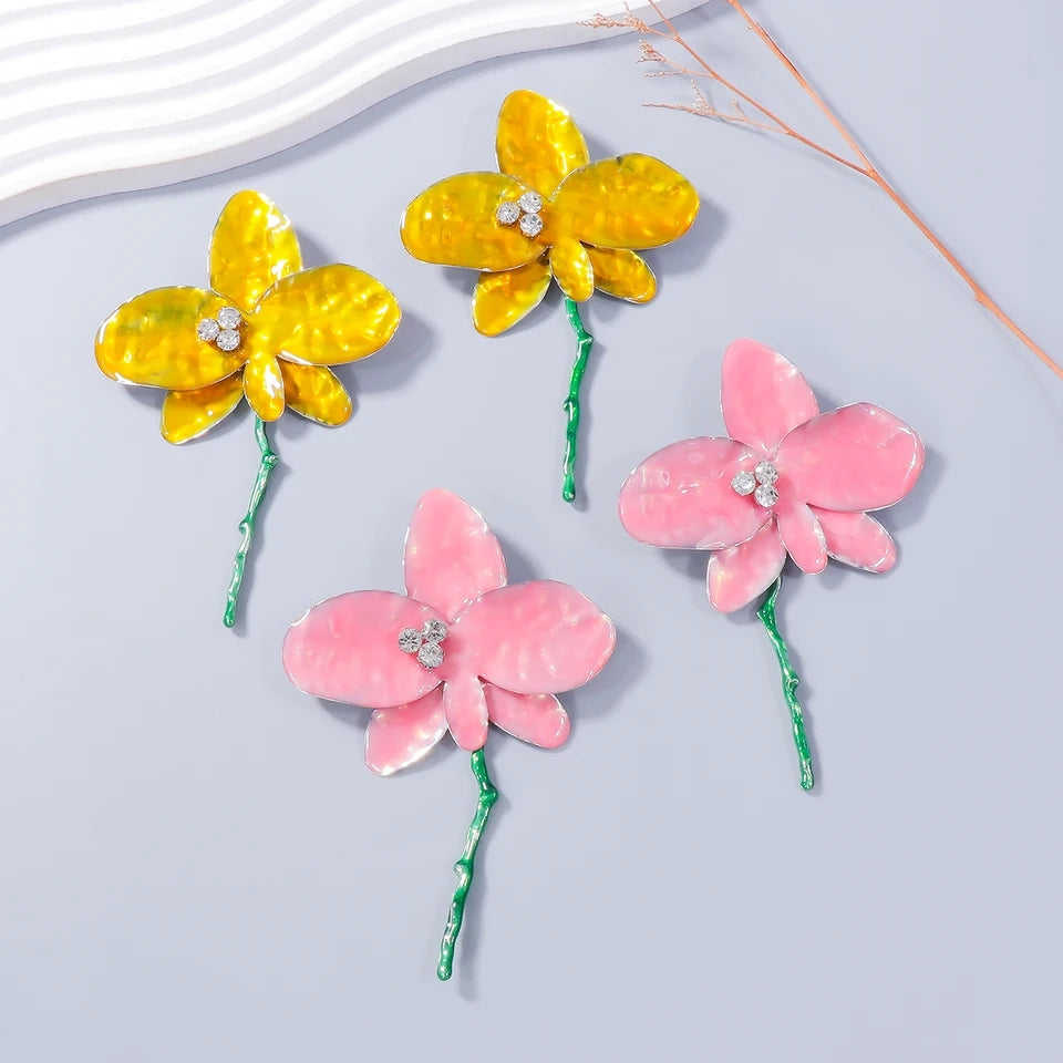 Orchid earrings