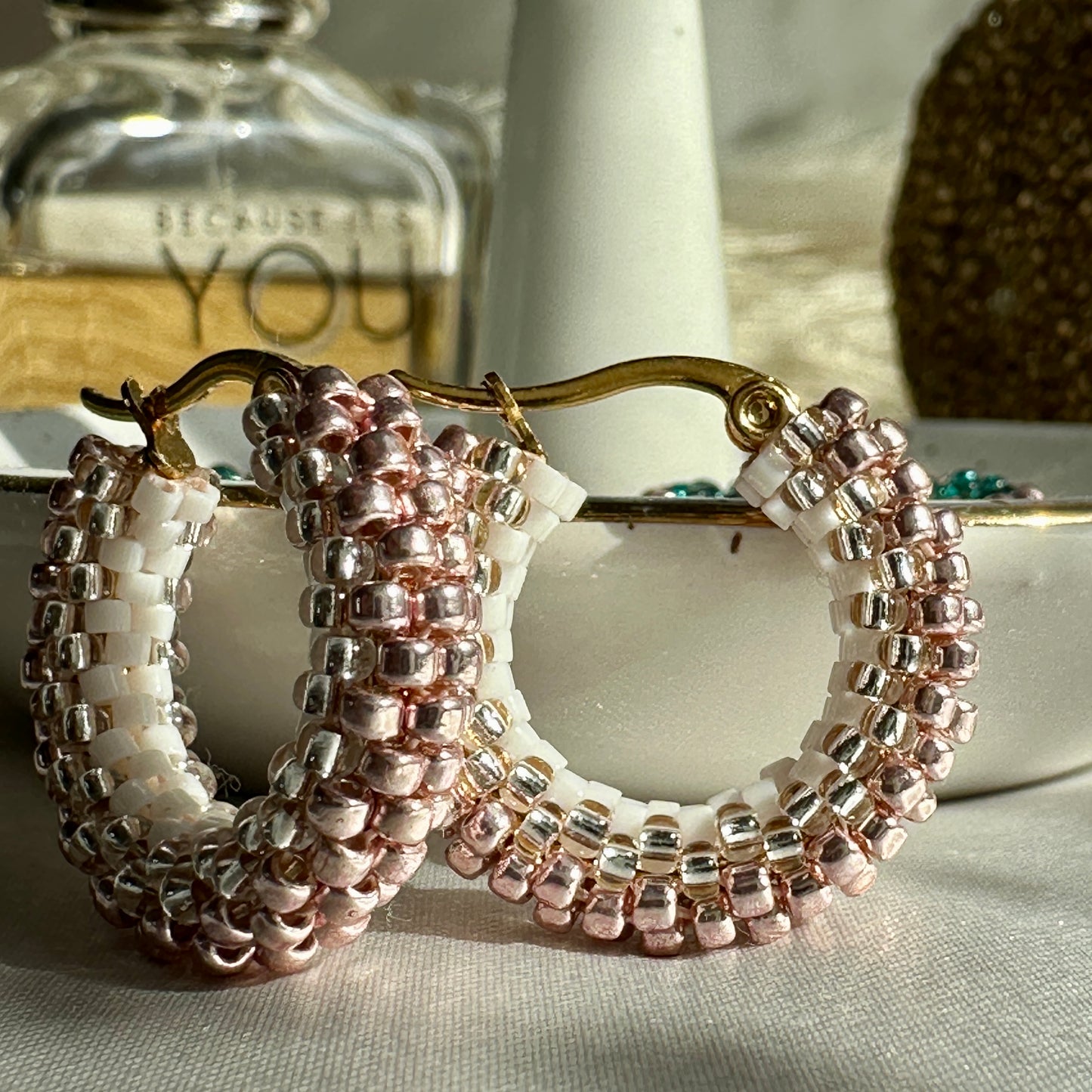 Handmade Beaded Hoops