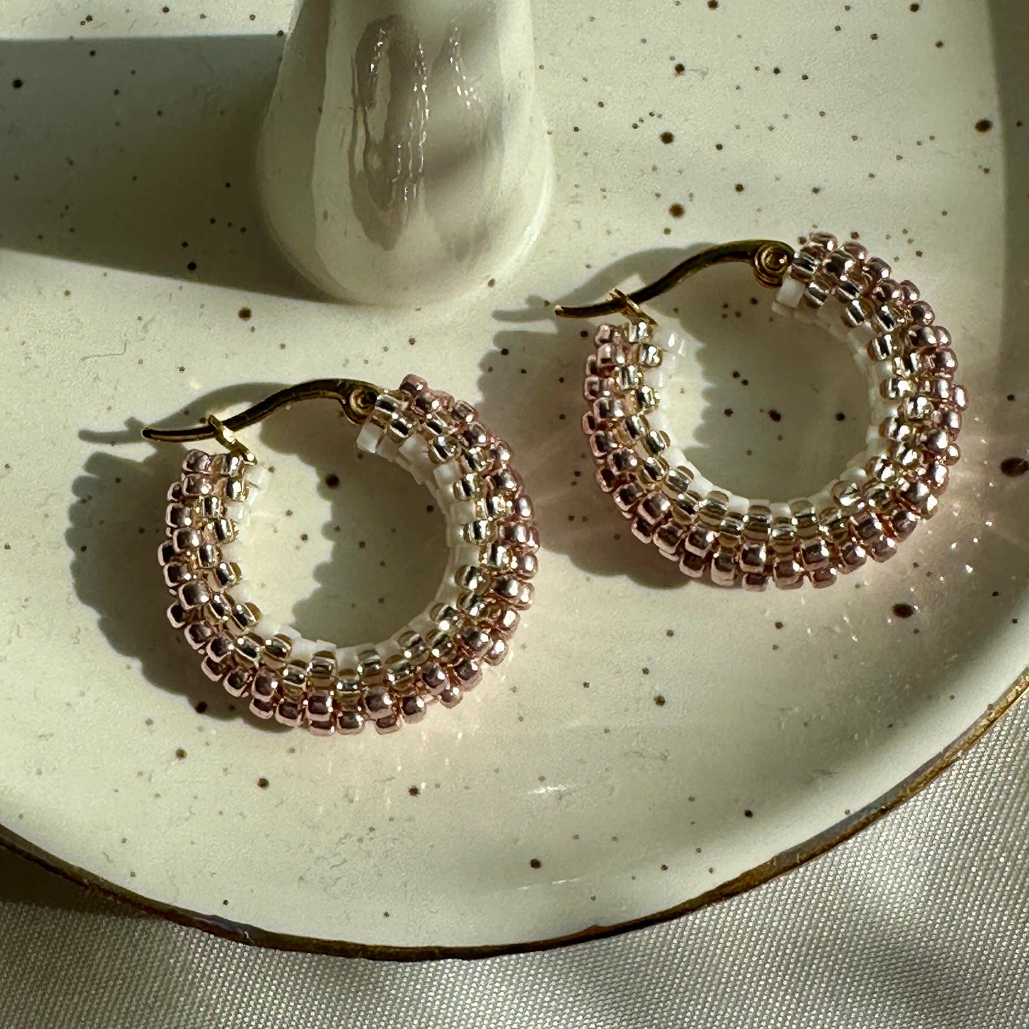 Handmade Beaded Hoops