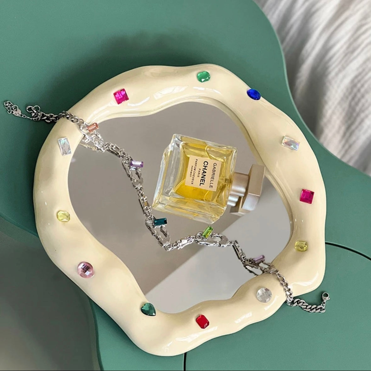 Embedded Gem Ceramic Mirror