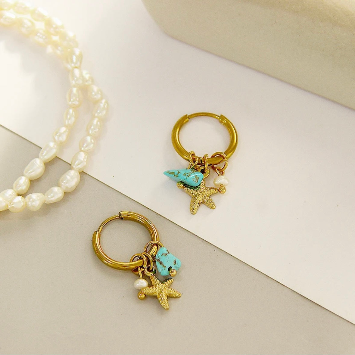 Aneebayh Cute Natural Pearl Earrings