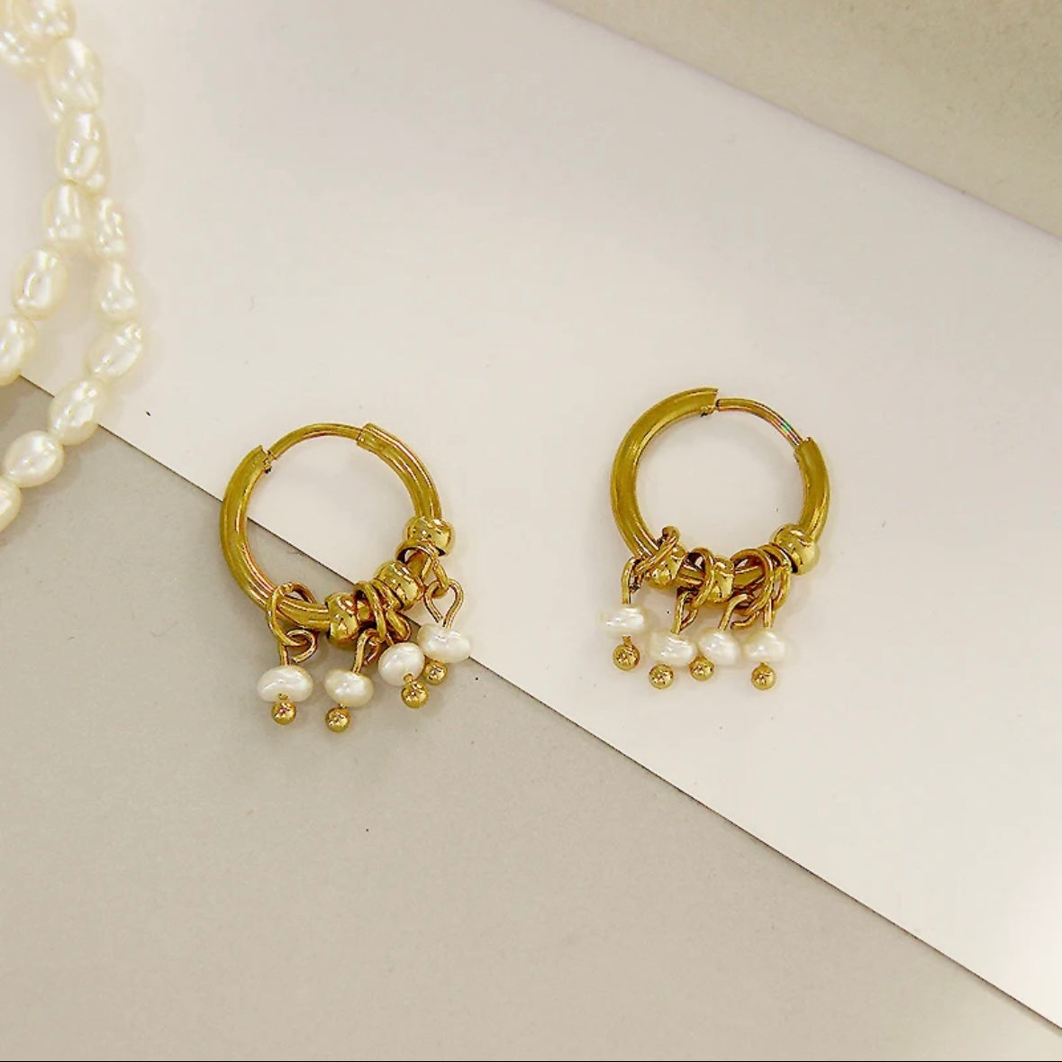 Aneebayh Cute Natural Pearl Earrings