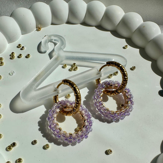 Handmade Miyuki Circle Hoop earrings