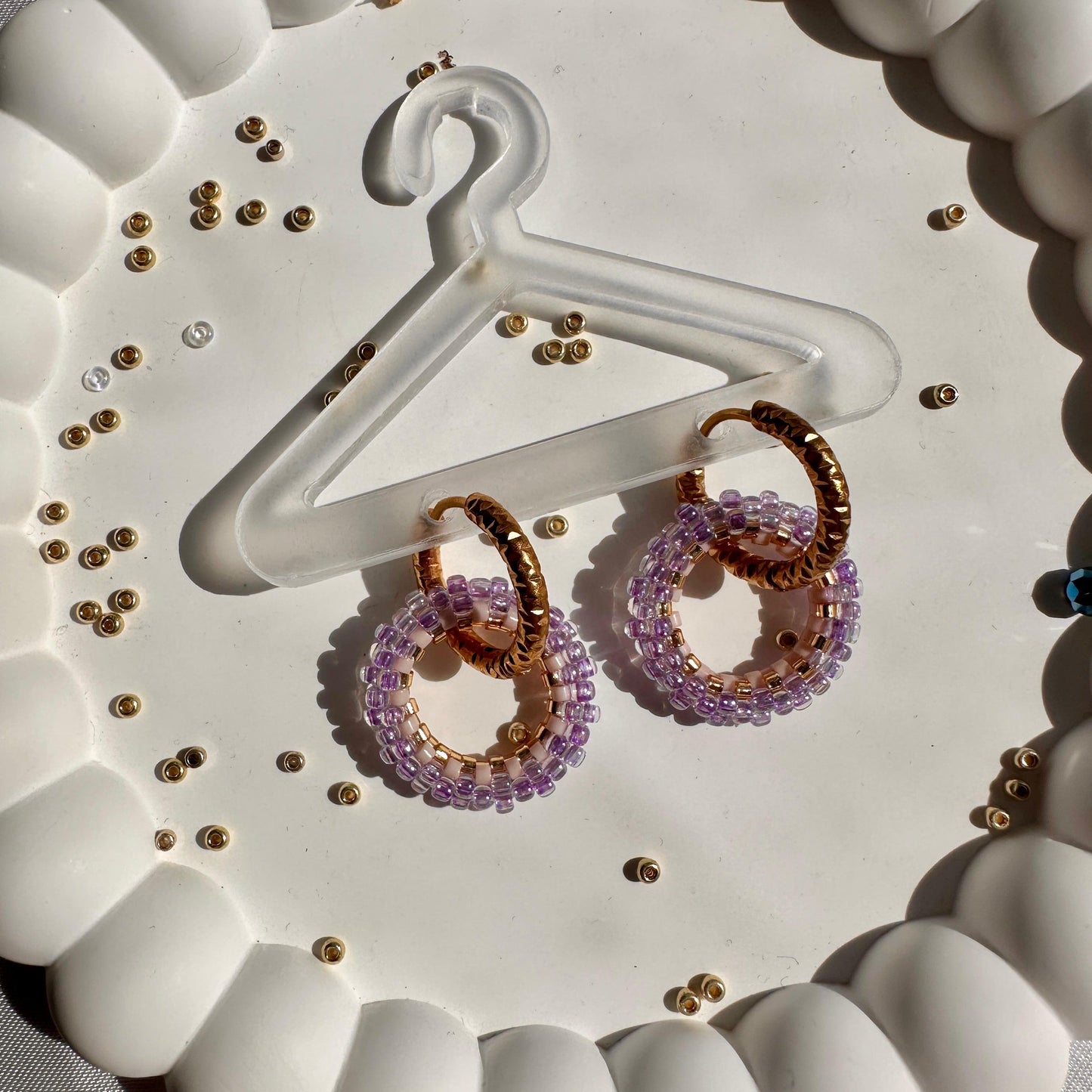 Handmade Miyuki Circle Hoop earrings